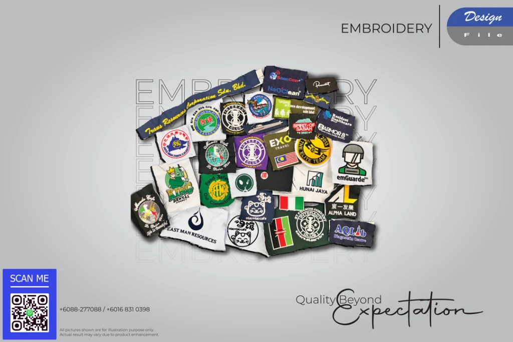 Design File embroidered badges and patches