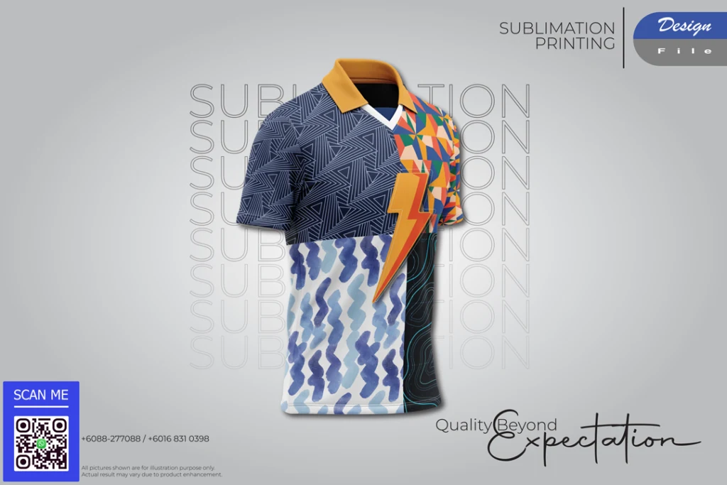 Design File sublimation jersey with a colourful all-over pattern